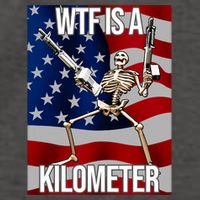 Wtf Is A Kilometer American Skeleton Funny Vector Backpack