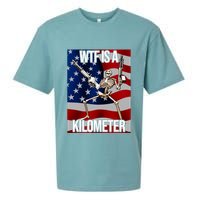 Wtf Is A Kilometer American Skeleton Funny Sueded Cloud Jersey T-Shirt