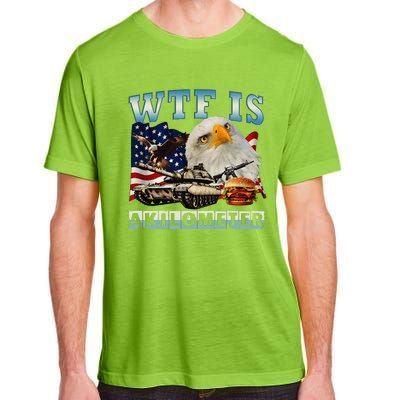 Wtf Is A Kilometer Eagle Badge American Signature Burger Gift Adult ChromaSoft Performance T-Shirt