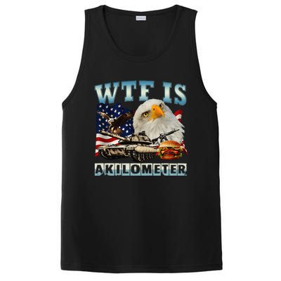 Wtf Is A Kilometer Eagle Badge American Signature Burger Gift PosiCharge Competitor Tank