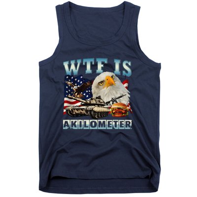 Wtf Is A Kilometer Eagle Badge American Signature Burger Gift Tank Top