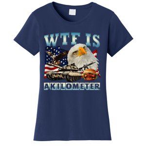 Wtf Is A Kilometer Eagle Badge American Signature Burger Gift Women's T-Shirt