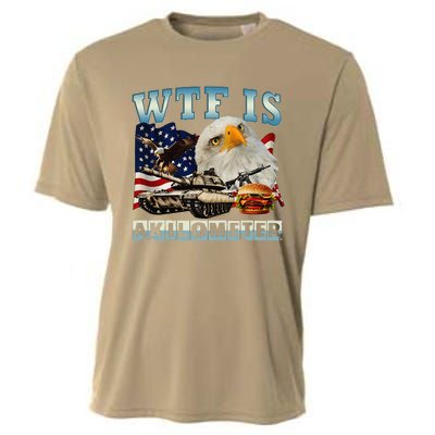 Wtf Is A Kilometer Eagle Badge American Signature Burger Gift Cooling Performance Crew T-Shirt