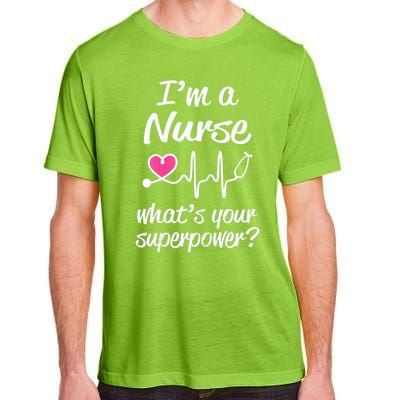 Wo Im A Nurse Whats Your Superpower? Funny Saying Meaningful Gift Adult ChromaSoft Performance T-Shirt