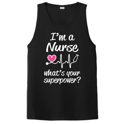 Wo Im A Nurse Whats Your Superpower? Funny Saying Meaningful Gift PosiCharge Competitor Tank