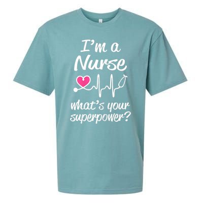 Wo Im A Nurse Whats Your Superpower? Funny Saying Meaningful Gift Sueded Cloud Jersey T-Shirt