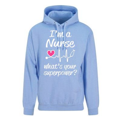 Wo Im A Nurse Whats Your Superpower? Funny Saying Meaningful Gift Unisex Surf Hoodie