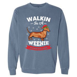 Walking In A Weenie Wonderland Cool Graphic Design Gift Garment-Dyed Sweatshirt