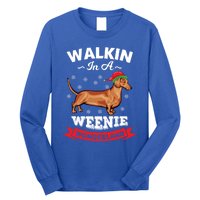 Walking In A Weenie Wonderland Cool Graphic Design Gift Long Sleeve Shirt