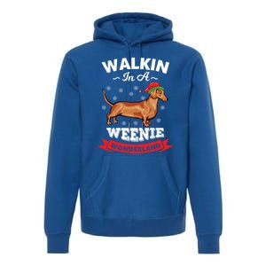 Walking In A Weenie Wonderland Cool Graphic Design Gift Premium Hoodie