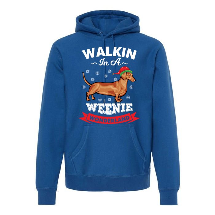 Walking In A Weenie Wonderland Cool Graphic Design Gift Premium Hoodie