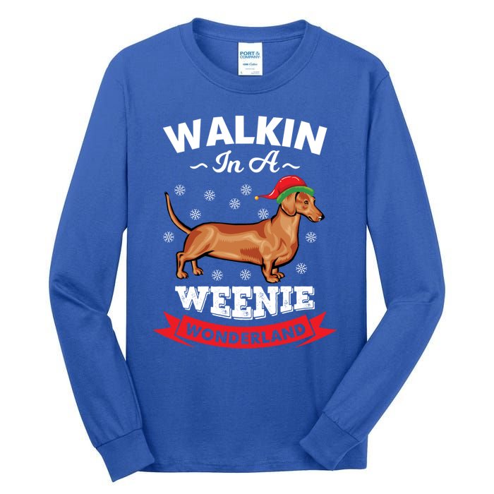 Walking In A Weenie Wonderland Cool Graphic Design Gift Tall Long Sleeve T-Shirt