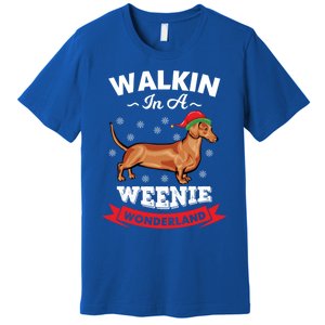 Walking In A Weenie Wonderland Cool Graphic Design Gift Premium T-Shirt