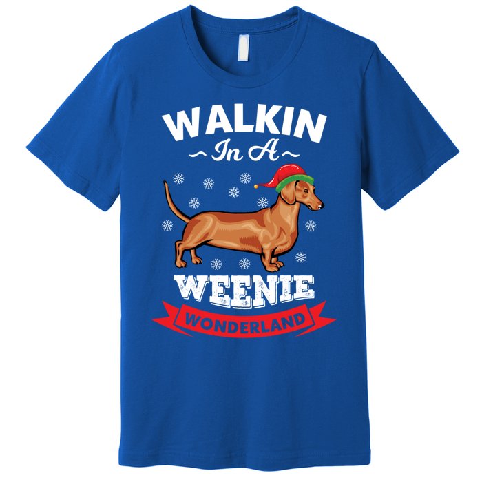 Walking In A Weenie Wonderland Cool Graphic Design Gift Premium T-Shirt