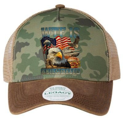 Wtf Is A Kilometer Eagle Badge American Burger 4th Of July Legacy Tie Dye Trucker Hat