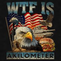 Wtf Is A Kilometer Eagle Badge American Burger 4th Of July Ladies PosiCharge Tri-Blend Wicking Tank