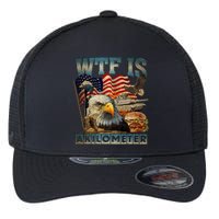 Wtf Is A Kilometer Eagle Badge American Burger 4th Of July Flexfit Unipanel Trucker Cap
