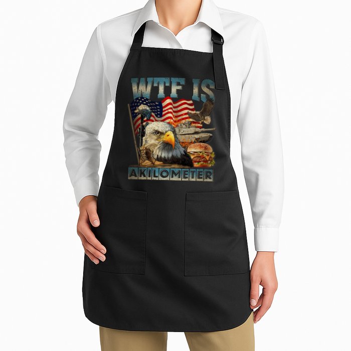 Wtf Is A Kilometer Eagle Badge American Burger 4th Of July Apron