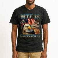 Wtf Is A Kilometer Eagle Badge American Burger 4th Of July Tall T-Shirt