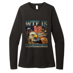 Wtf Is A Kilometer Eagle Badge American Burger 4th Of July Womens CVC Long Sleeve Shirt