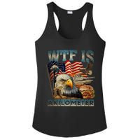 Wtf Is A Kilometer Eagle Badge American Burger 4th Of July Ladies PosiCharge Competitor Racerback Tank