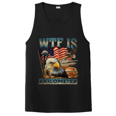 Wtf Is A Kilometer Eagle Badge American Burger 4th Of July PosiCharge Competitor Tank
