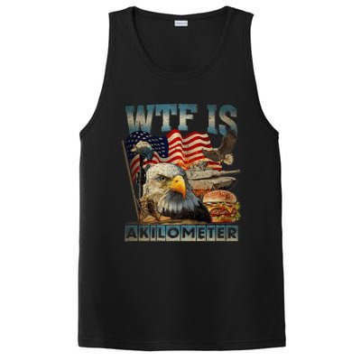 Wtf Is A Kilometer Eagle Badge American Burger 4th Of July PosiCharge Competitor Tank