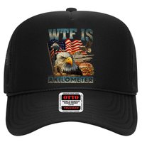 Wtf Is A Kilometer Eagle Badge American Burger 4th Of July Trucker Hat