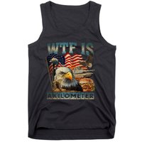 Wtf Is A Kilometer Eagle Badge American Burger 4th Of July Tank Top