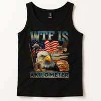 Wtf Is A Kilometer Eagle Badge American Burger 4th Of July Tank Top