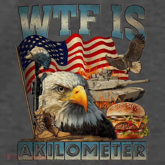 Wtf Is A Kilometer Eagle Badge American Burger 4th Of July Vector Backpack