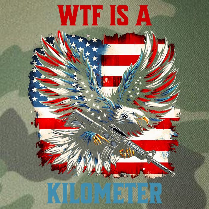 Wtf Is A Kilometer Eagle Badge American Flag Legacy Tie Dye Trucker Hat