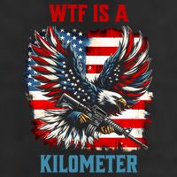 Wtf Is A Kilometer Eagle Badge American Flag Cool Comfort Performance Bucket Hat