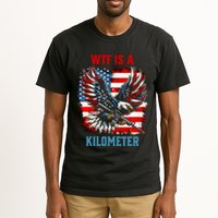 Wtf Is A Kilometer Eagle Badge American Flag Tall T-Shirt