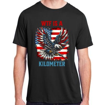 Wtf Is A Kilometer Eagle Badge American Flag Adult ChromaSoft Performance T-Shirt