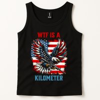 Wtf Is A Kilometer Eagle Badge American Flag Tank Top