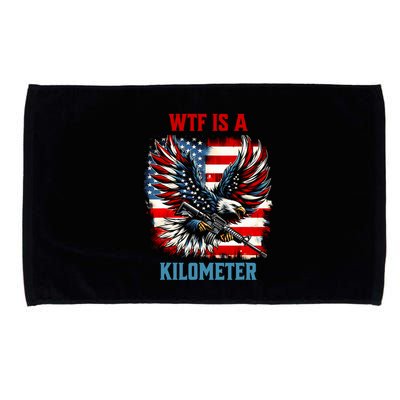 Wtf Is A Kilometer Eagle Badge American Flag Microfiber Hand Towel
