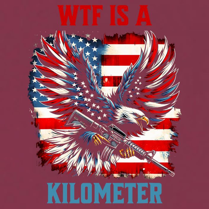 Wtf Is A Kilometer Eagle Badge American Flag 16oz Travel Tumbler