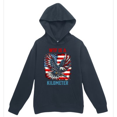 Wtf Is A Kilometer Eagle Badge American Flag Urban Pullover Hoodie