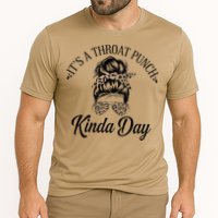 Women ItS A Throat Punch Kind Of Day Sarcastic Messy Bun W Cooling Performance Crew T-Shirt