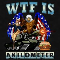 Wtf Is A Kilometer Eagle Badge American Signature Burger Ladies PosiCharge Tri-Blend Wicking Tank