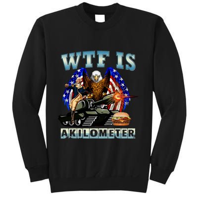 Wtf Is A Kilometer Eagle Badge American Signature Burger Sweatshirt