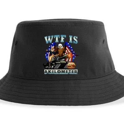 Wtf Is A Kilometer Eagle Badge American Signature Burger Sustainable Bucket Hat