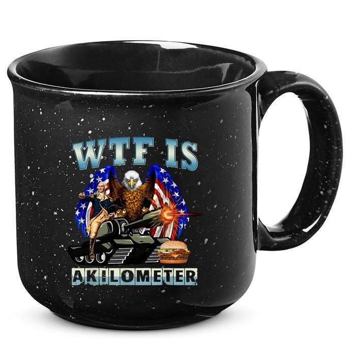 Wtf Is A Kilometer Eagle Badge American Signature Burger 15oz Campfire Ceramic Mug