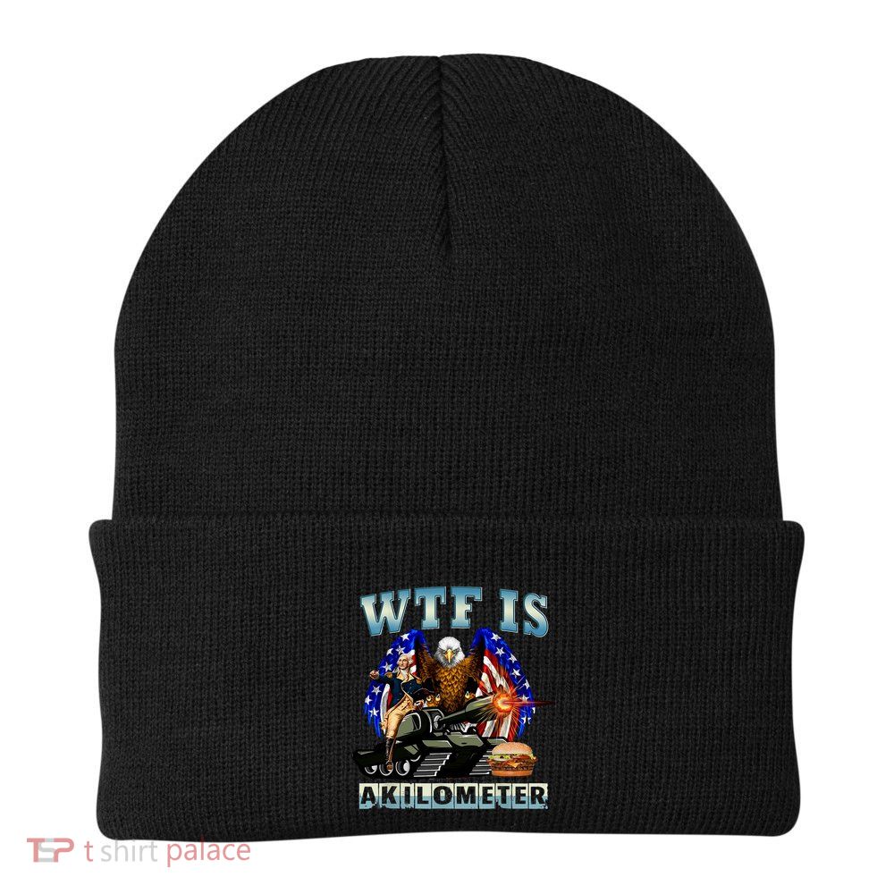 Wtf Is A Kilometer Eagle Badge American Signature Burger Beanie