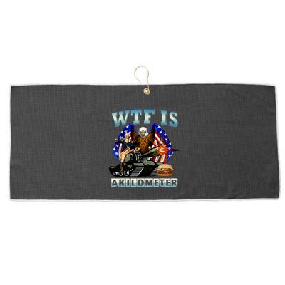 Wtf Is A Kilometer Eagle Badge American Signature Burger Large Microfiber Waffle Golf Towel