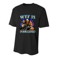 Wtf Is A Kilometer Eagle Badge American Signature Burger Youth Performance Sprint T-Shirt