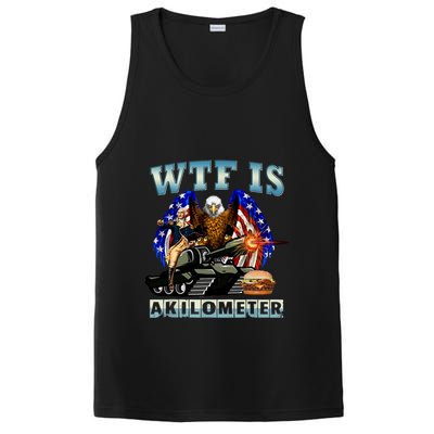 Wtf Is A Kilometer Eagle Badge American Signature Burger PosiCharge Competitor Tank