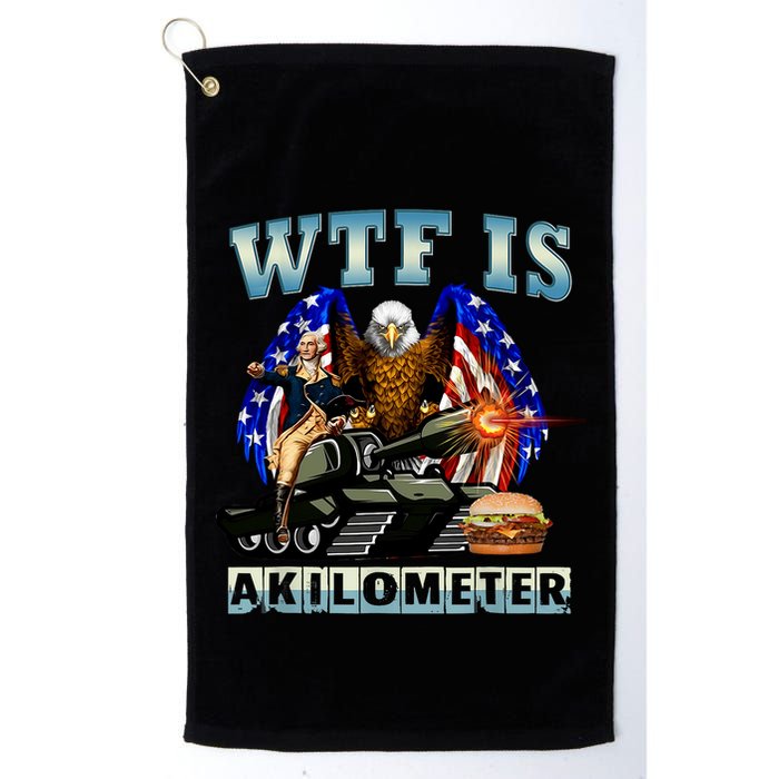 Wtf Is A Kilometer Eagle Badge American Signature Burger Golf Towel