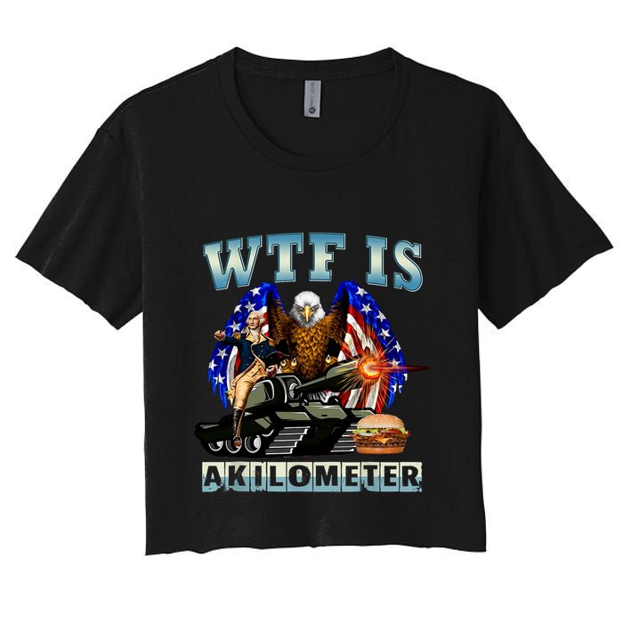 Wtf Is A Kilometer Eagle Badge American Signature Burger Crop Top